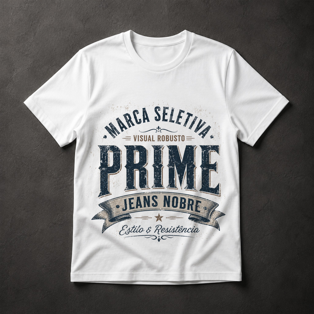 Camiseta Masculina Prime Jeans Nobre Marca Seletiva Estilo e Resistência