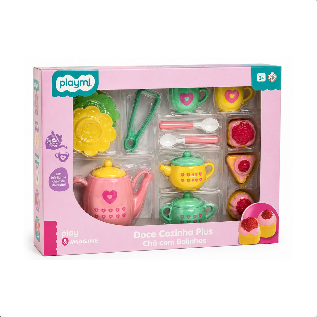 Cozinha Infantil Faz de Conta Chá Biscoito Rosquinha Bolinho Doce Cozinha Brinquedo Piquenique Picnic Criança Presente — imagem 2 de 2