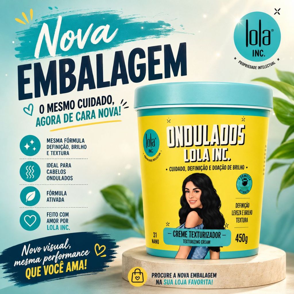 Creme Texturizador Lola Cosmetics Ondulados 450g – Definição Natural e Movimento