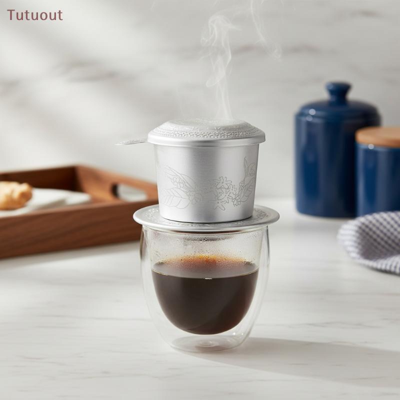 TUTU 1 Conjunto Portátil Gotejador De Café Vietnamita Filtro Suprimentos De Alumínio Acessórios Para Amantes Único BR