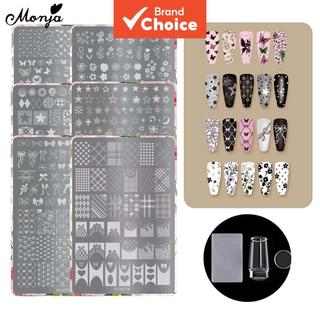 Modelos de Arte de Unhas Monja, Stencils Reutilizáveis, Placas de Estampagem, Estrelas, L…