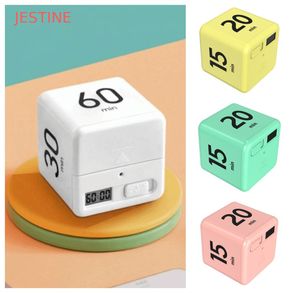 JESTINE Cube Timer , Display LED 15/20/30/60 min Temporizador De Cozinha , Lembrete Sensível À Gravidade Portátil