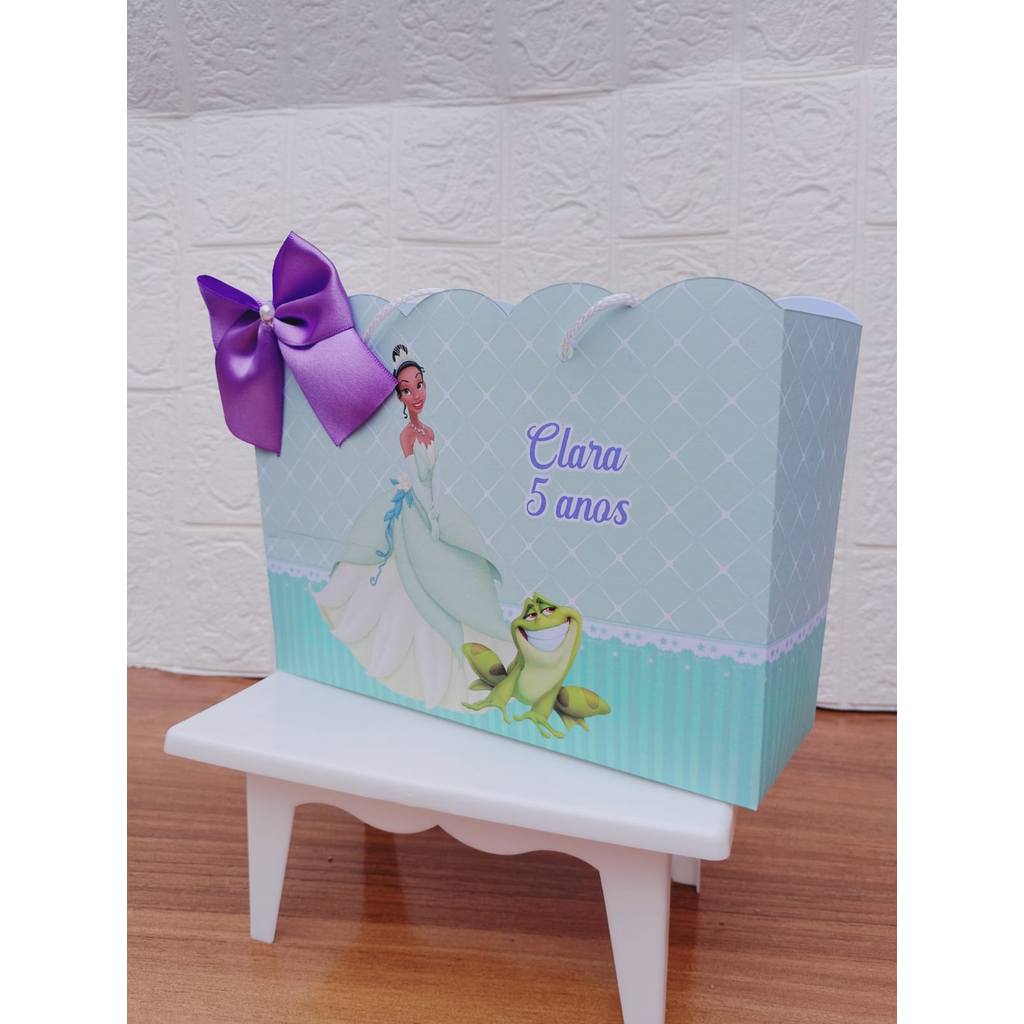 PEGUE E MONTE - Sacolinha Surpresa Personalizada  PRINCESA TIANA  PRINCESA E O SAPO- Lembrancinha para festa