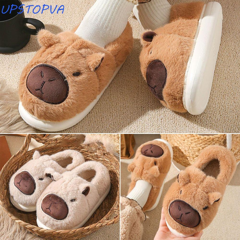Chinelos De Algodão Upstopvn Capivara , Sapatos De Pelúcia Antiderrapantes Confortáveis , Internos Femininos De Salto En