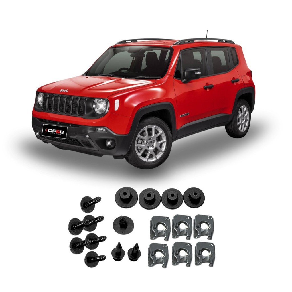 Kit 19 Grampos Parabarro Dianteiro Jeep Renegade 2016 A 2021