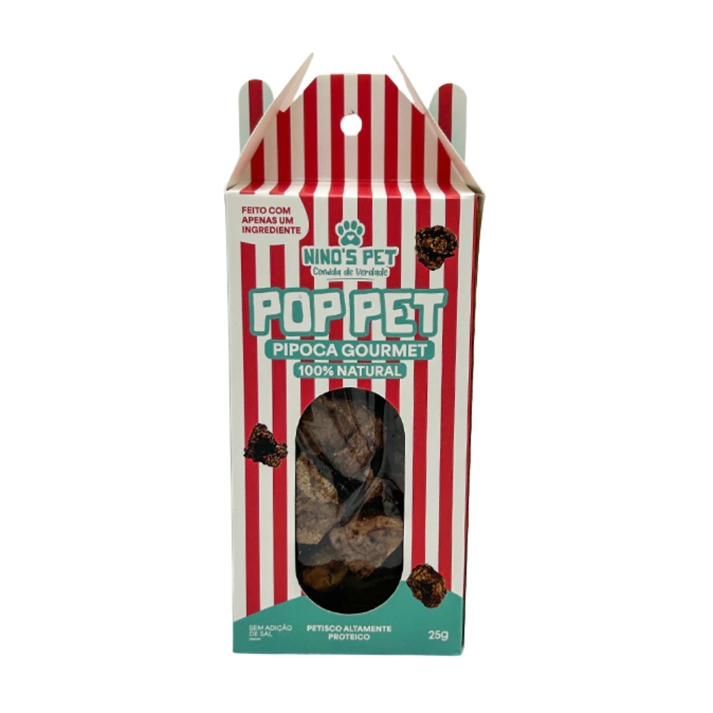 Pop Pet Pulmão Suíno Petisco Natural para Cães e Gatos 25gr - Nino's Pet