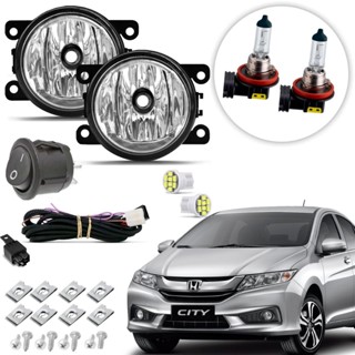 Kit Farol de Milha Neblina Auxiliar Honda City Lente de Vidro 2015 16 17 18 19 em Oferta na Shopee