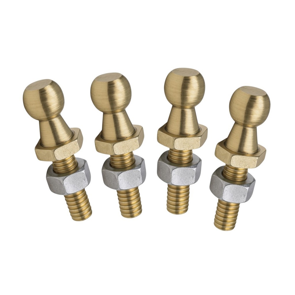 Kit 4 Pino Esférico M6 com Rosca p/ Amortecedor de Capô Porta-Malas Carros