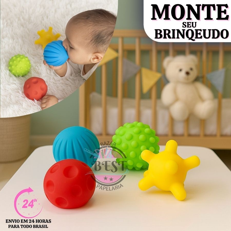 Brinquedo Kit Baby Soft Bebe Bolinha Macio Mordedor Bolinha Para Bebes Crianças Brinquedo Soft