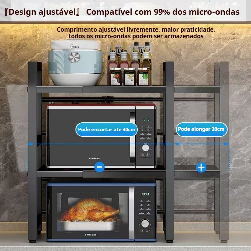 micro-ondas Organizador de cozinha para prateleira para cozinha prateleira em Oferta na Shopee