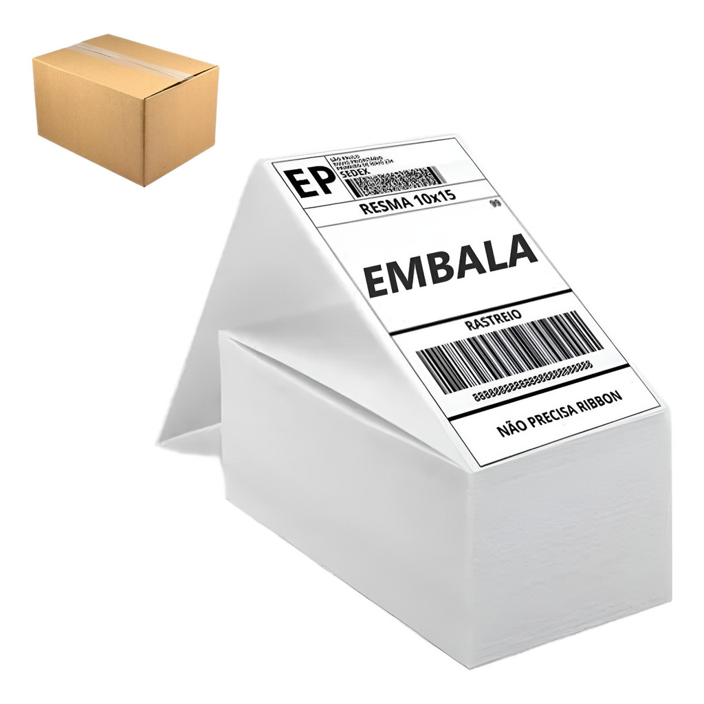 10 Mil Etiquetas Adesivas Térmica 100x150 Serrilha Resma