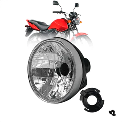 Farol Completo Cg Titan Fan 125 Ks Es 2000 2001 2002 2003 2004 2005 2006 2007 2008 2009 2010 2011 2012 Aro Cromado
