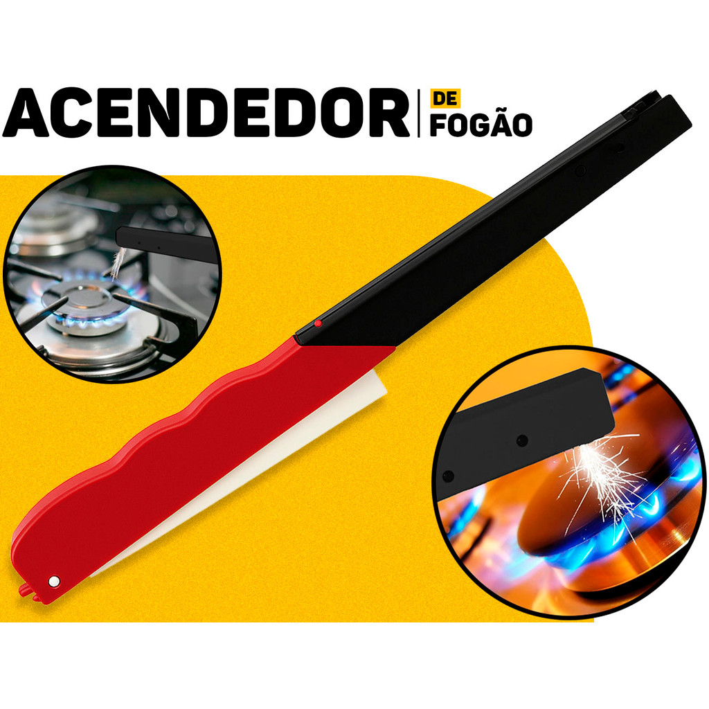Isqueiro Acendedor De Fogão Cooktop A Gás Automático Cozinha Clink Botão De Apertar Portátil	 em Oferta na Shopee
