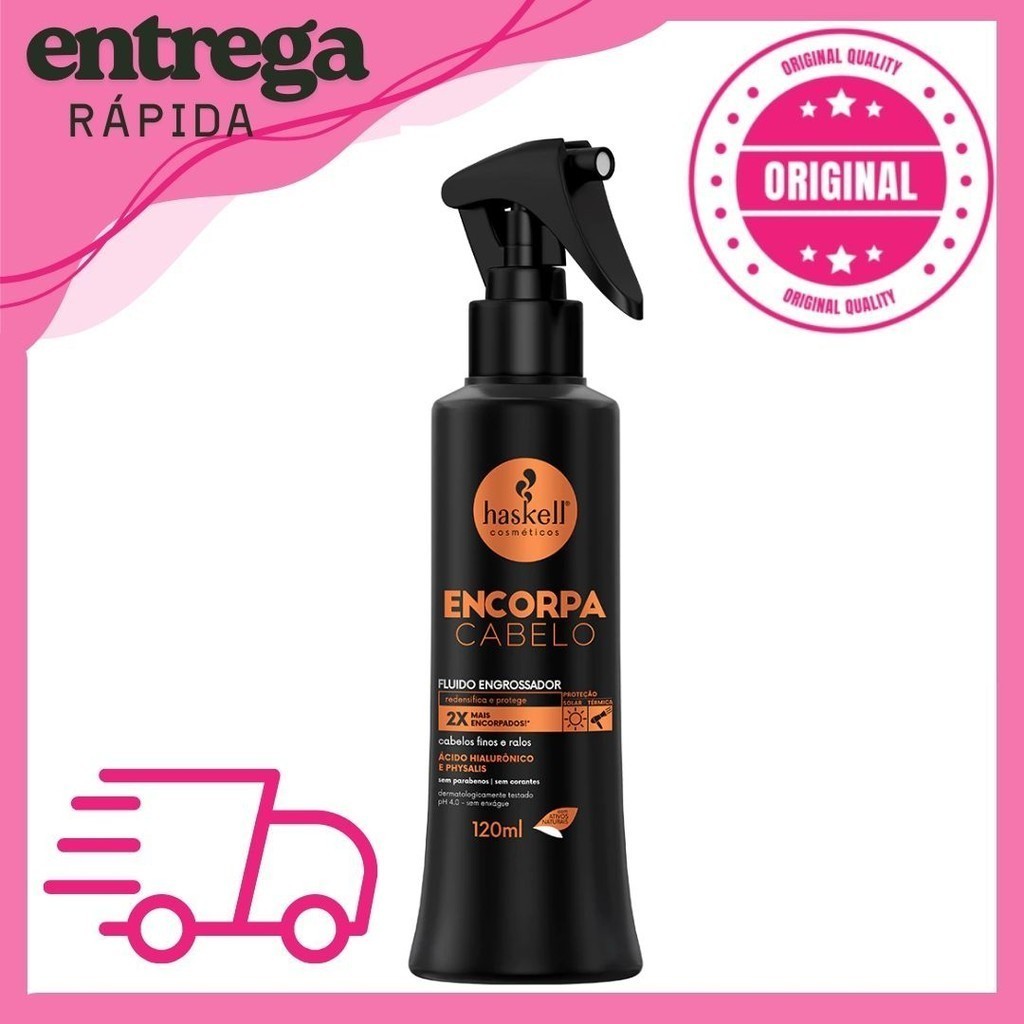 Fluido Engrossador Encorpa Cabelo 120ml - Haskell Cosméticos em Oferta na Shopee