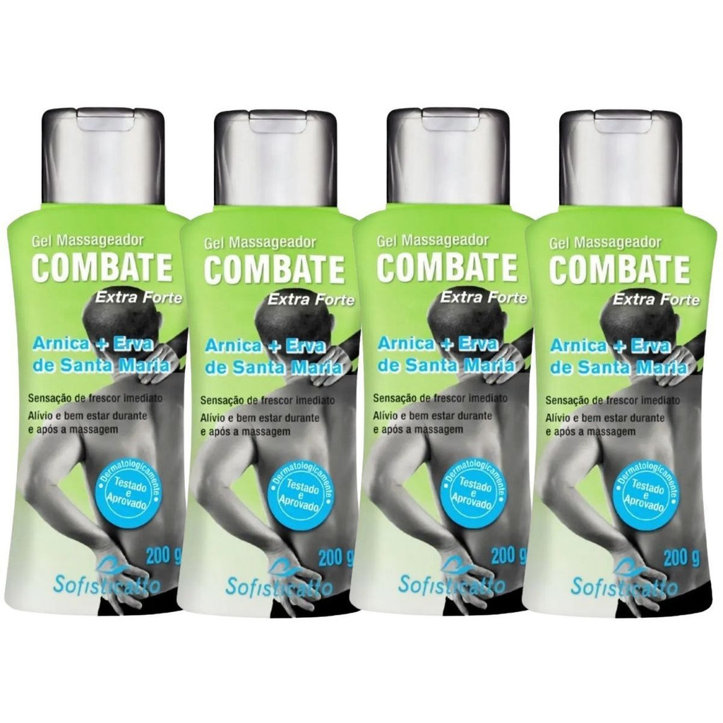 Kit 4 Gel Combate Erva De Santa Maria sofisticatto cosméticos 200 ml corporal