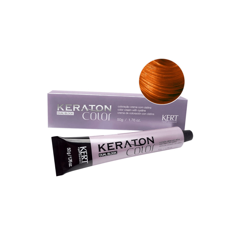 Coloração Keraton Color Dual Block 8.34 Louro Claro Dourado Acobreado 50g em Oferta na Shopee