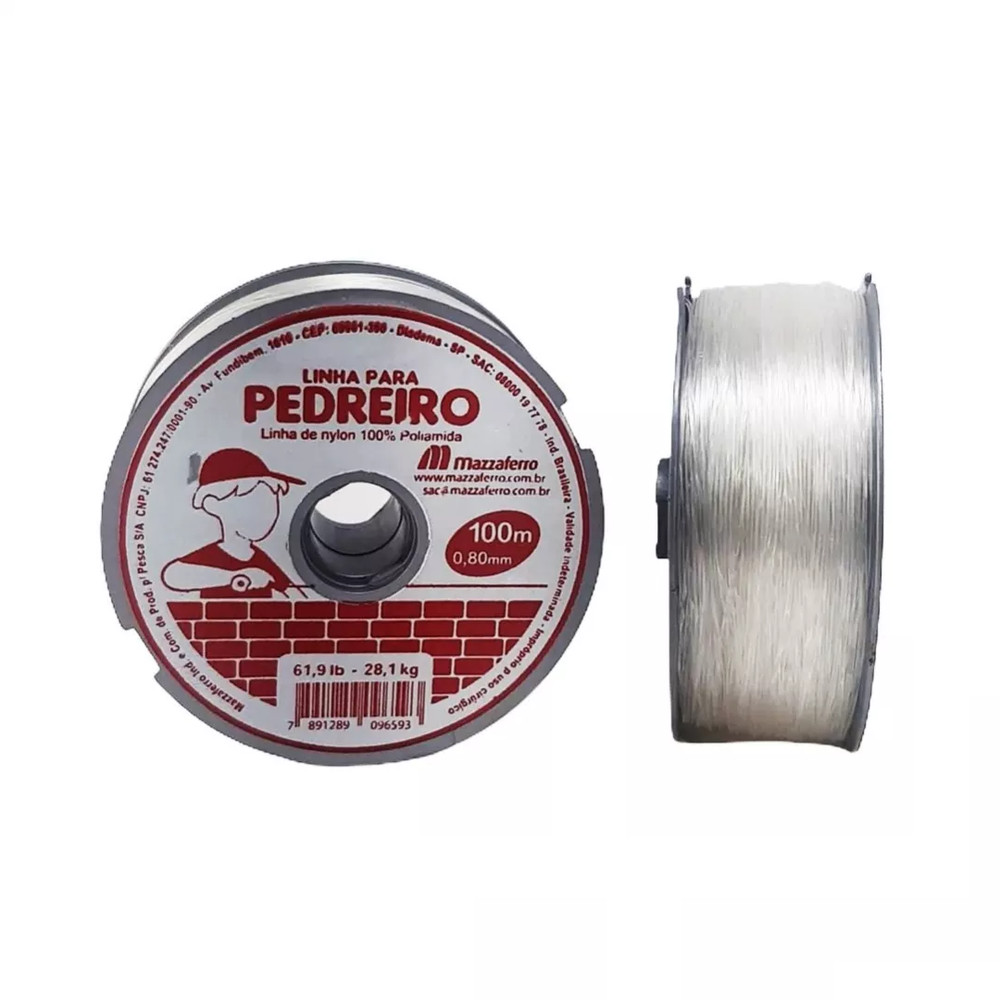 Linha Pedreiro 0,80 Mm - 100M Cristal - Mazzaferro