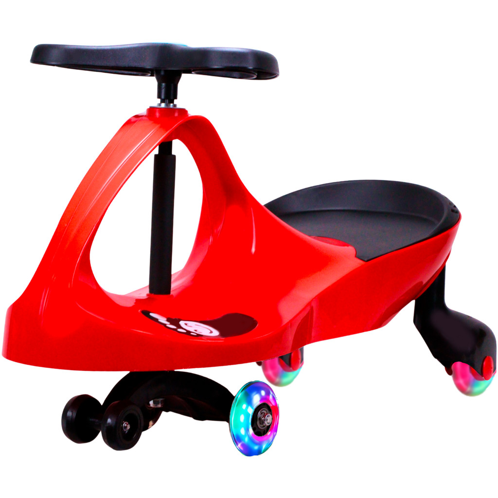 Carrinho Rolimã Zig Zag Car Vermelho e Preto Roda com Led Infantil - Castela