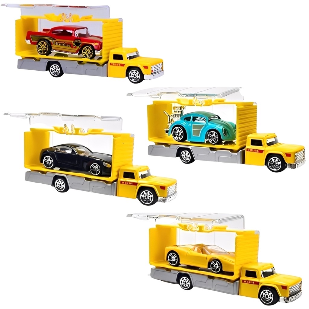 Miniatura Caminhão Baú Com Carrinho Die Cast Sortido Castela em Oferta na Shopee
