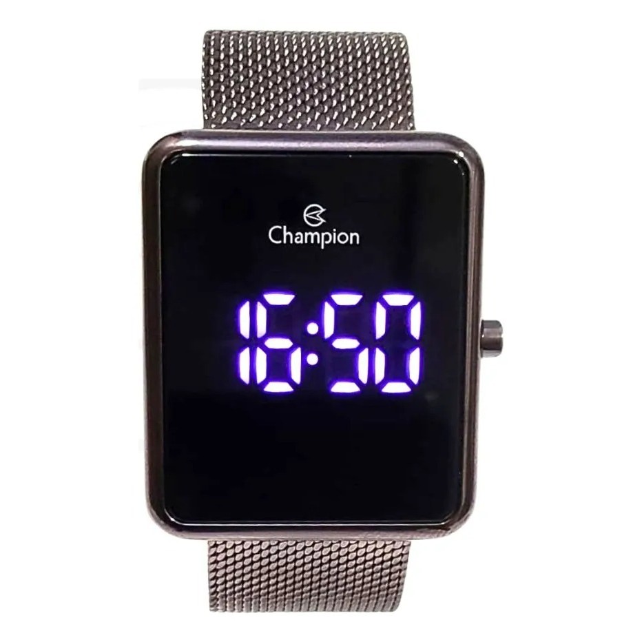 Relógio Champion Feminin Roxo Digital Led Espelhado Ch40080i