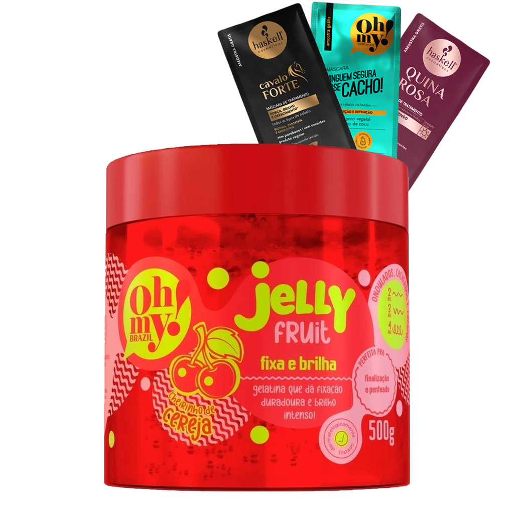 Jelly Fruit Oh My! Cereja Fixa e Brilha 500gr em Oferta na Shopee