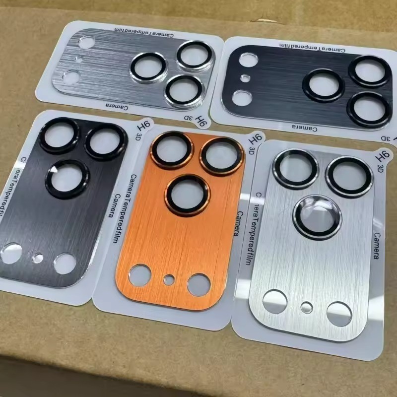 Protetor De Câmera De Vidro Temperado Anti-Riscos Com Lente De Metal 3D Para iPhone 17 Pro Max 16 15 14 13 12 11 Tela Co — imagem 2 de 2