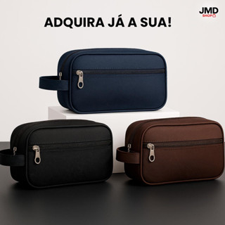 Necessaire Unissex Impermeável Poliéster Zíper Bolso Frontal Unissex em Oferta na Shopee