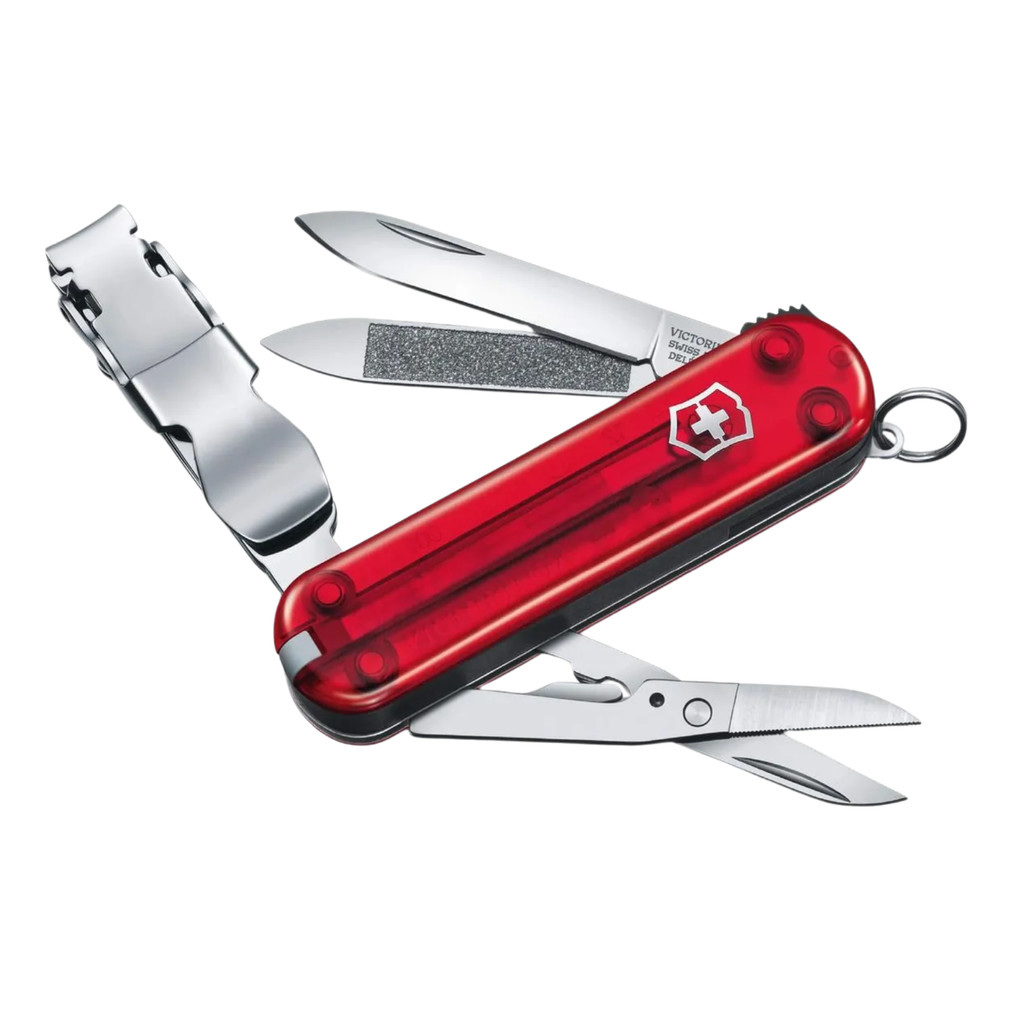 Canivete NailClip 580 Vermelho Translúcido | Victorinox 0.6463.T | 8 Funções, Cortador de Unha, Compacto