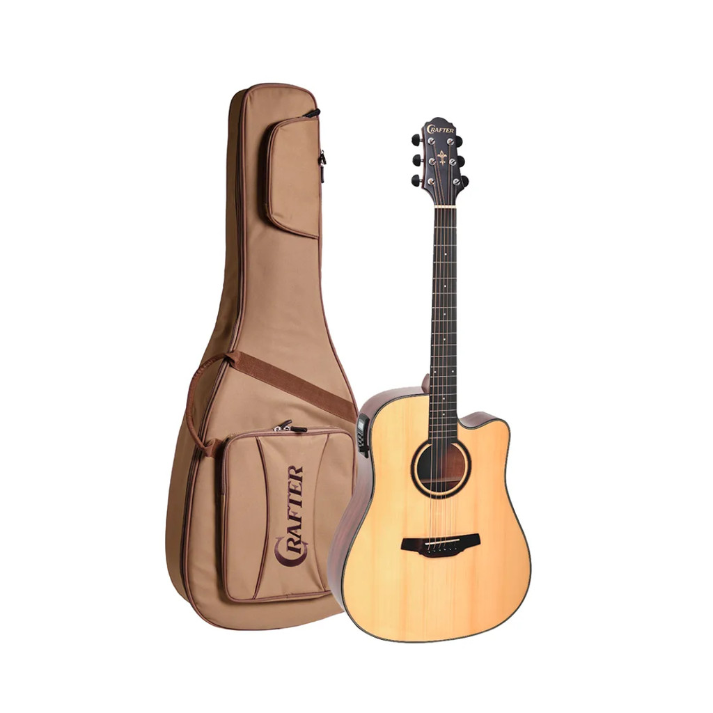 Violão Crafter Eletroacústico HD-250CE/N Folk Cutaway PL-T NV Gold e Bag