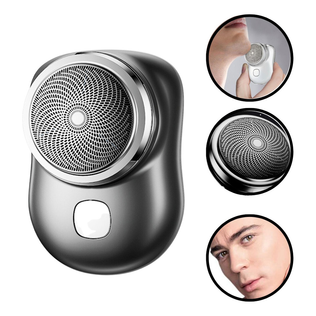 Barbeador Elétrico Portátil à Prova d’Água USB-C  Compacto, Recarga Rápida e Seguro