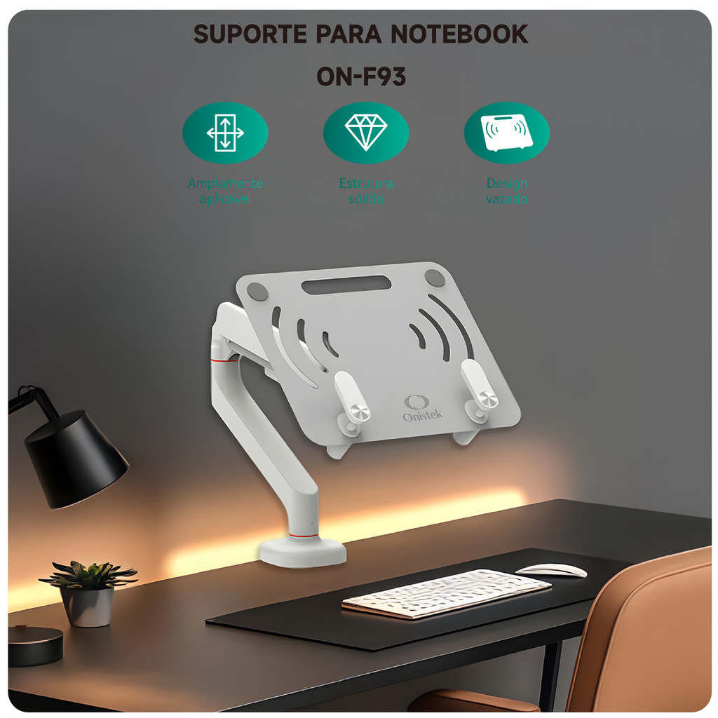 Bandeja de Apoio para Notebook Furação VESA Estável Resistente Onistek ON-F93 em Oferta na Shopee
