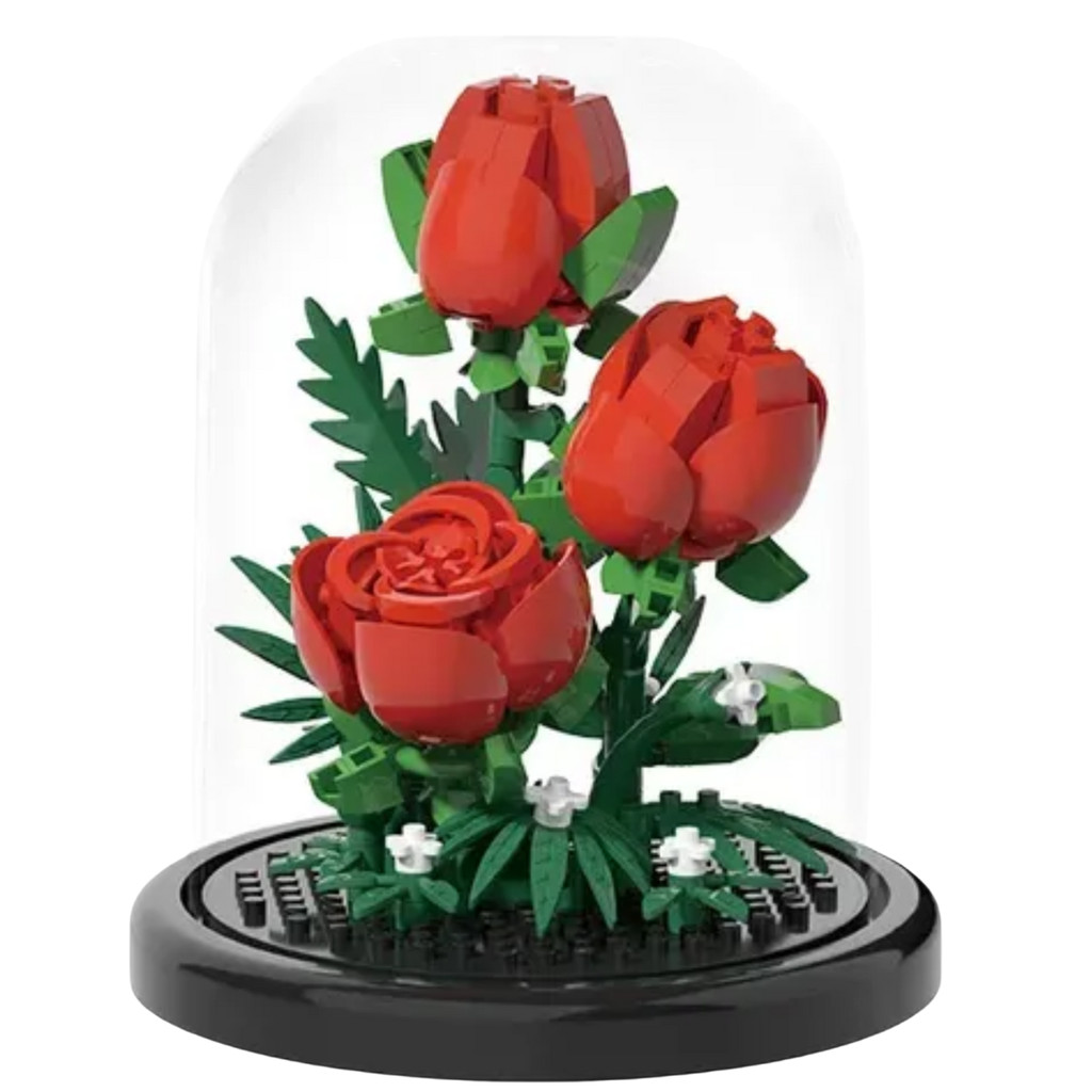 Blocos de Montar Flor na Cúpula Flor Rosa Vermelha - Castela