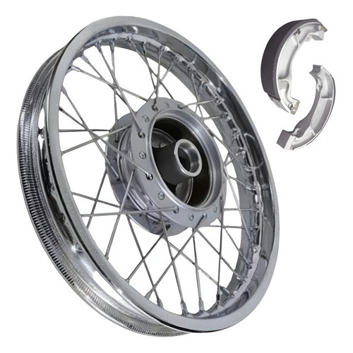 Roda Titan 150 / Fan 150 Traseira Complet Raia+lona De Freio
