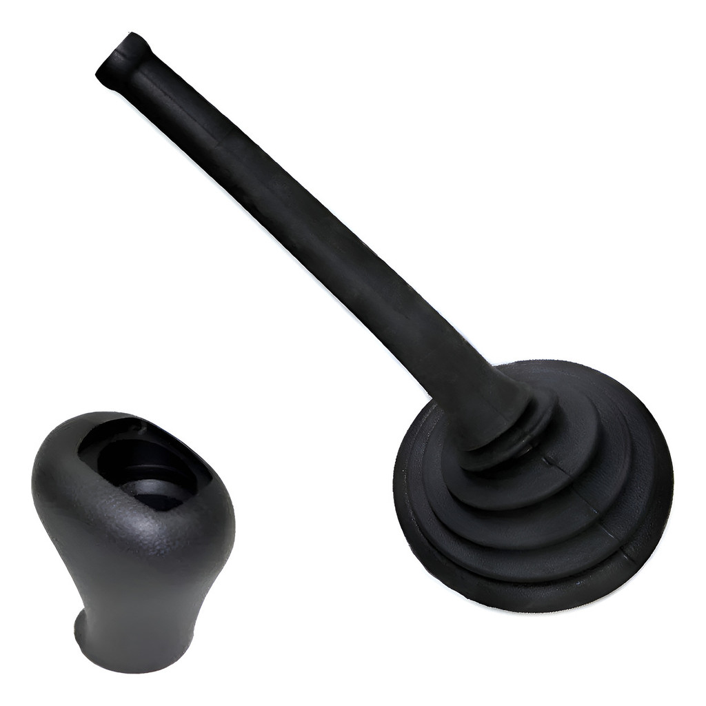Kit Coifa Guarda Pó + Manopla Alavanca Cambio Mb 1620 1935 Preto