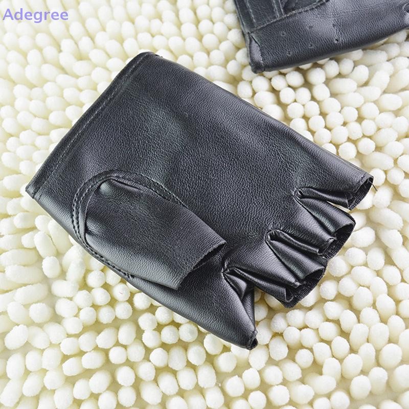 Adegree Luvas De Couro Sem Dedos Para Dirigir Moda Masculina E Feminina Meio Dedo Novo — imagem 2 de 2