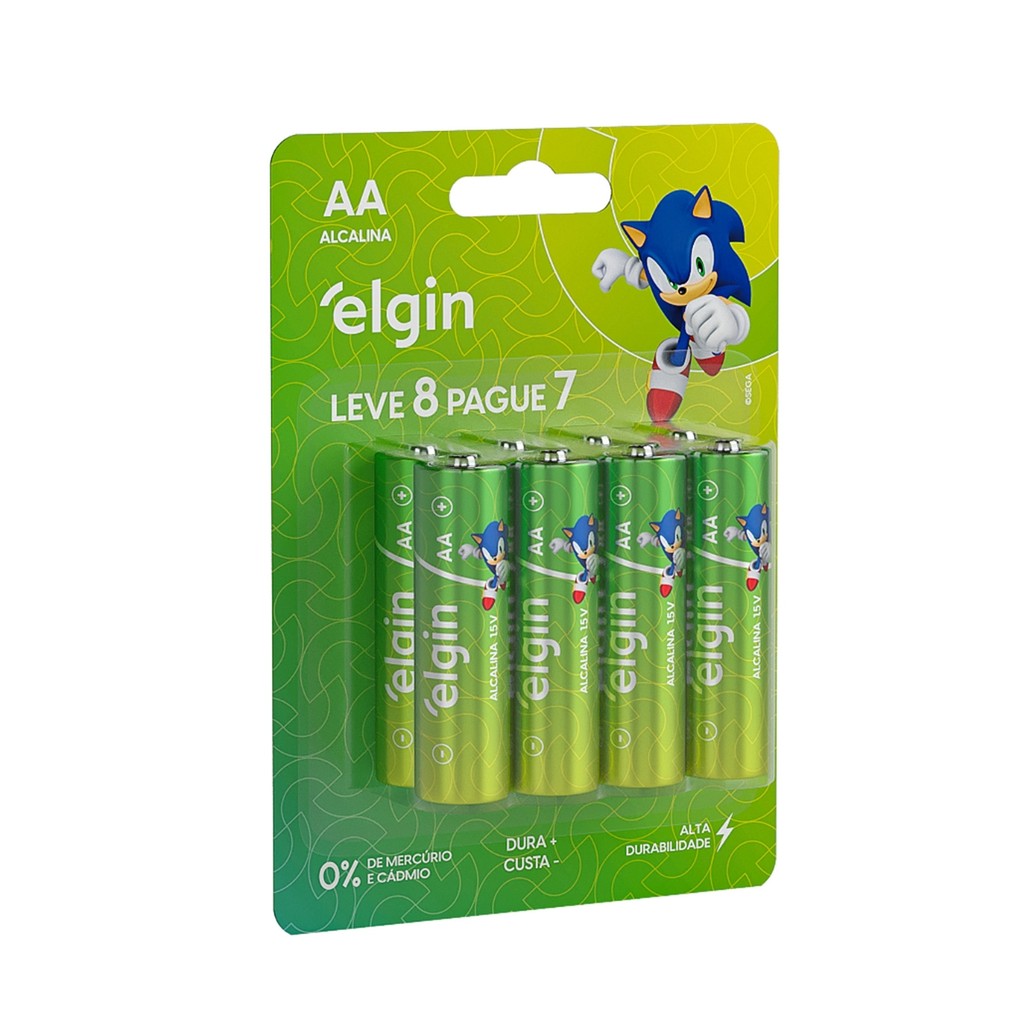 Pilha Alcalina Aa Pequena 1,5v LR6 Blister 8 unidades Elgin em Oferta na Shopee