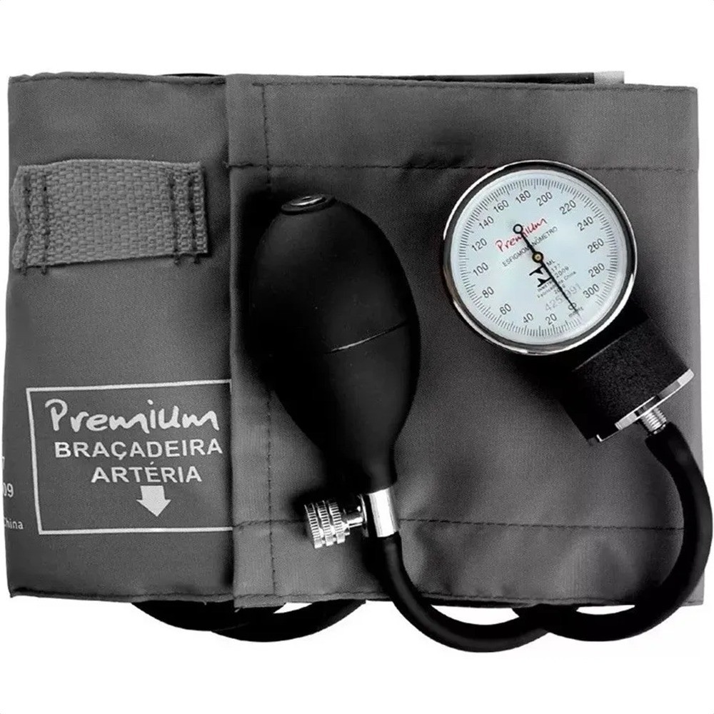 Medidor De Pressão Arterial Manual Adulto Premium Grafite
