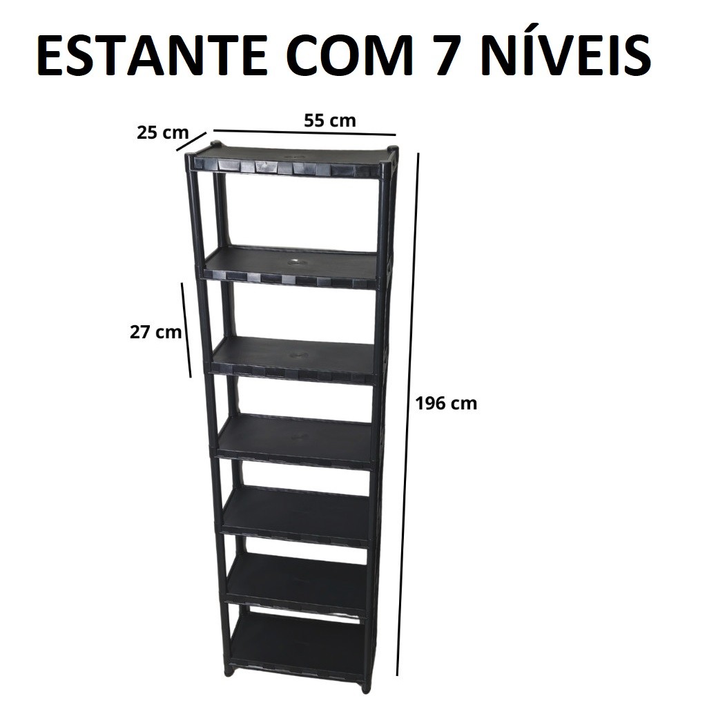 Prateleira Multiuso com até 7 Níveis Estante Organizadora com Pézinho em Plástico Reforçado Modular em Oferta na Shopee