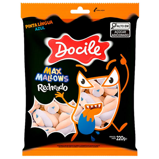 Marshmallow Maxmallows Recheado Twist Pinta Lingua Docile 220g