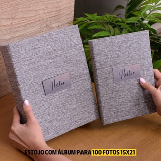 Estojo 15x21 Personalizado com Nome e Álbum Fotográfico 100 Fotos TAG Acrilico Prata em Oferta na Shopee