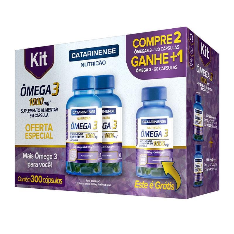 Kit Suplemento Alimentar Ômega 3 Catarinense 300 Cápsulas em Oferta na Shopee