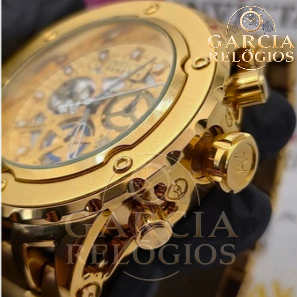 Relogio Reserve Arlindo Cruz Dourado Invicta Com Caixa