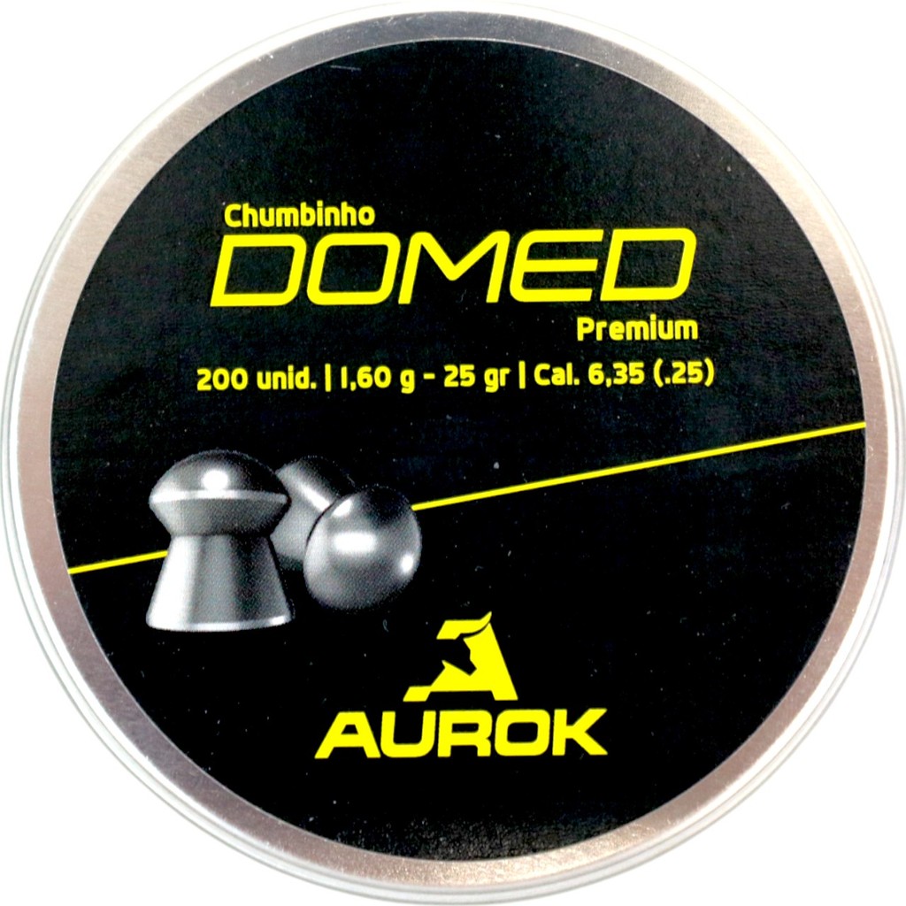 Chumbinho Aurok Premium Domed 6.35mm (.25) - 200 Unidades em Oferta na Shopee