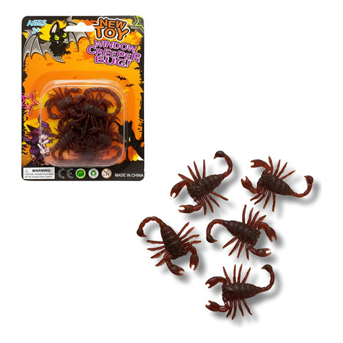 Kit 10 Escorpiões Borracha Pegadinh Assustar Amigo Halloween Marrom