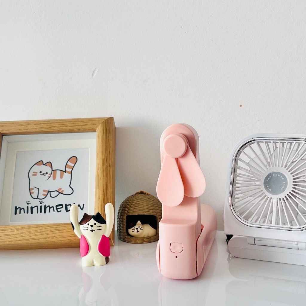 Mini Ventilador Portátil Dobrável Usb Recarregável Power-Bank acompanha cabo tipo C em Oferta na Shopee