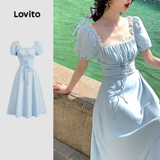 Lovito Vestido Casual Liso Com Cadarço, Vestido De Verão/primavera Para Mulheres L128ED120 em Oferta na Shopee