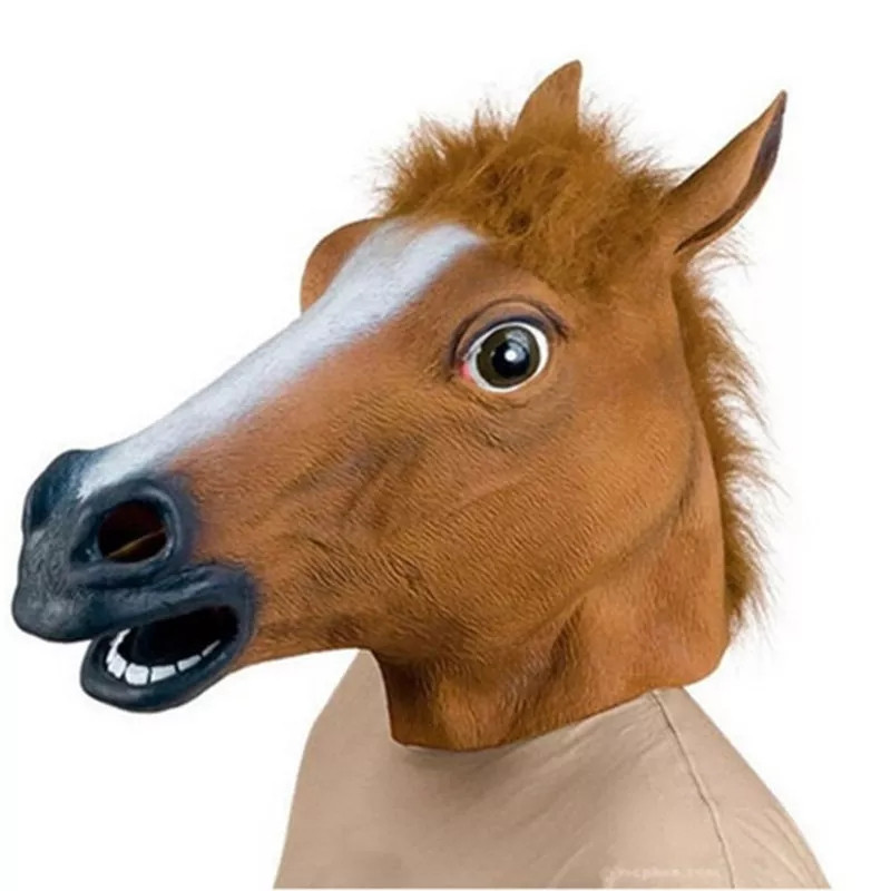 Mascara de Cabeça de Cavalo 01 Máscara Cavalo Pegadinha Carnaval Festa Fantasia Halloween