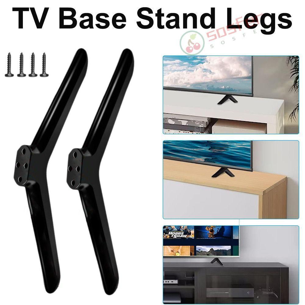 Pernas De Suporte De Base De TV SOSFER , Com Almofadas Antiderrapantes Montagem Universal , Pés De Pedestal Preto