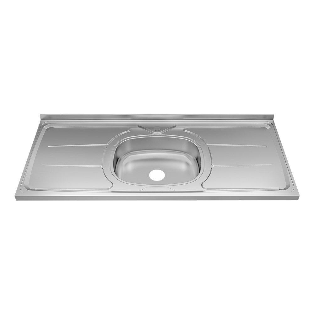 Imagem Pia Inox Ghel Plus 1200X530X95mm Cuba Central N4 Escorredor Concretada sem Válvula