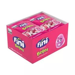 Bala Fini Gelatina Beijo de Morango 15g Embalagem com 12 Unidades